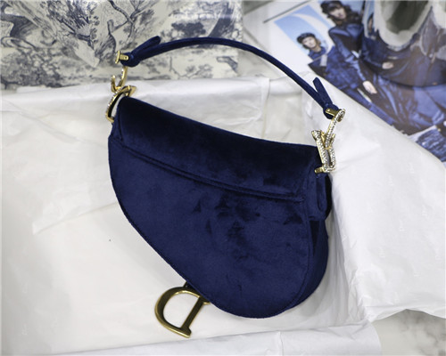 Dior black discount velvet saddle bag